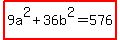 highlight%289a%5E2%2B36b%5E2=576%29