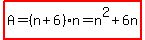highlight%28A=%28n%2B6%29n=n%5E2%2B6n%29