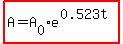 highlight%28A=A%5B0%5De%5E%280.523t%29%29