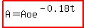 highlight%28A=Aoe%5E%28-0.18t%29%29