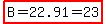 highlight%28B=22.91=23%29