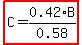 highlight%28C=0.42%2AB%2F0.58%29
