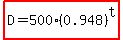 highlight%28D=500%2A%280.948%29%5Et%29