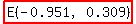 highlight%28E%28-0.951%2C0.309%29%29