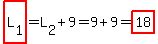 highlight%28L%5B1%5D%29=L%5B2%5D%2B9=9%2B9=highlight%2818%29