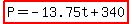 highlight%28P=-13.75t%2B340%29