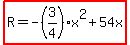 highlight%28R=-%283%2F4%29x%5E2%2B54x%29