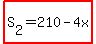 highlight%28S%5B2%5D=210-4x%29