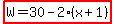 highlight%28W=30-2%28x%2B1%29%29