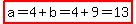 highlight%28a=4%2Bb=4%2B9=13%29