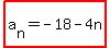 highlight%28a%5Bn%5D=-18-4n%29