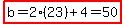 highlight%28b=2%2823%29%2B4=50%29