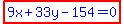highlight%28blue%289x%2B33y-154=0%29%29