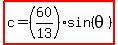 highlight%28c=%2860%2F13%29sin%28theta%29%29