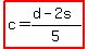 highlight%28c=%28d-2s%29%2F5%29