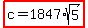 highlight%28c=1847%2Asqrt%285%29%29