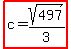 highlight%28c=sqrt%28497%29%2F3%29