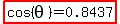 highlight%28cos%28theta%29=0.8437%29
