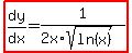 highlight%28dy%2Fdx=1%2F%282x%2Asqrt%28ln%28x%29%29%29%29