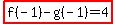 highlight%28f%28-1%29-g%28-1%29=4%29