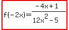 highlight%28f%28-2x%29=%28-4x%2B1%29%2F%2812x%5E2-5%29%29