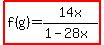 highlight%28f%28g%29=14x%2F%281-28x%29%29