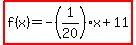 highlight%28f%28x%29=-%281%2F20%29x%2B11%29