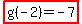 highlight%28g%28-2%29=-7%29