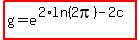 highlight%28g=e%5E%282%2Aln%282pi%29-2c%29%29