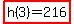 highlight%28h%283%29+=+216%29