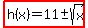 highlight%28h%28x%29=11%2B-+sqrt%28x%29%29