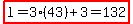highlight%28l=3%2843%29%2B3=132%29