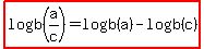 highlight%28logb%28a%2Fc%29=logb%28a%29-logb%28c%29%29