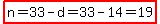 highlight%28n=33-d=33-14=19%29