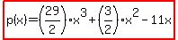 highlight%28p%28x%29=%2829%2F2%29x%5E3%2B%283%2F2%29x%5E2-11x%29
