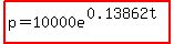 highlight%28p=10000e%5E%280.13862t%29%29