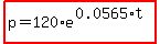 highlight%28p=120%2Ae%5E%280.0565%2At%29%29