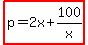 highlight%28p=2x%2B100%2Fx%29