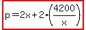 highlight%28p=2x%2B2%284200%2Fx%29%29