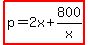 highlight%28p=2x%2B800%2Fx%29