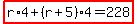 highlight%28r%2A4%2B%28r%2B5%29%2A4=228%29