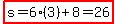 highlight%28s=6%283%29%2B8=26%29