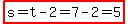 highlight%28s=t-2=7-2=5%29