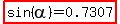 highlight%28sin%28alpha%29=0.7307%29