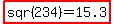 highlight%28sqr%28234%29=15.3%29