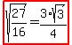 highlight%28sqrt%2827%2F16%29+=+3%2Asqrt%283%29%2F4%29%29
