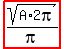 highlight%28sqrt%28A%2A2pi%29%2Fpi%29