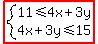 highlight%28system%2811%3C=4x%2B3y%2C4x%2B3y%3C=15%29%29