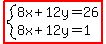 highlight%28system%288x%2B12y=26%2C8x%2B12y=1%29%29