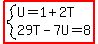 highlight%28system%28U=1%2B2T%2C29T-7U=8%29%29